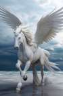 Pegasus winged horse of Greek mythology. AI Generated. Art Print